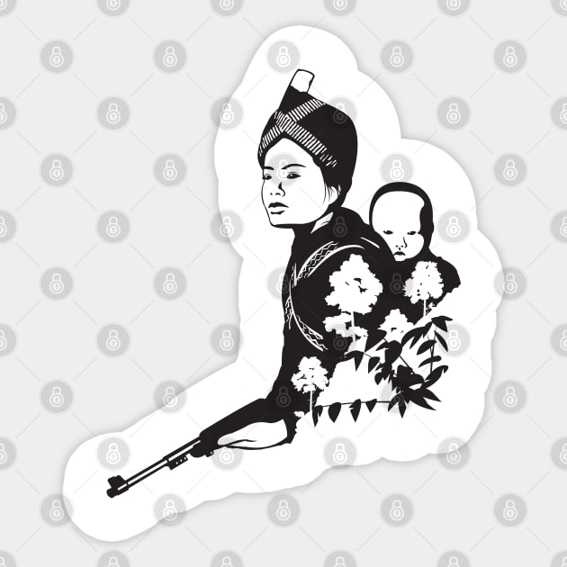 Hmong Mother Soldier Sticker by Culture Clash Creative